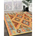 Contemporary Red Modern Rug in Family Room, con2585