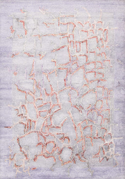 Machine Washable Contemporary Lavender Pinocchio Beige Rug, wshcon2586