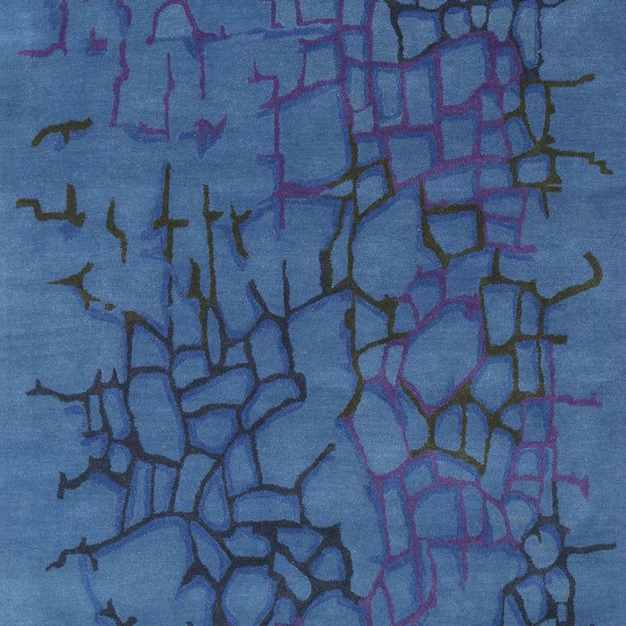 Machine Washable Contemporary Bright Navy Blue Rug, wshcon2587