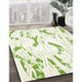 Machine Washable Contemporary Green Rug in a Family Room, wshcon258