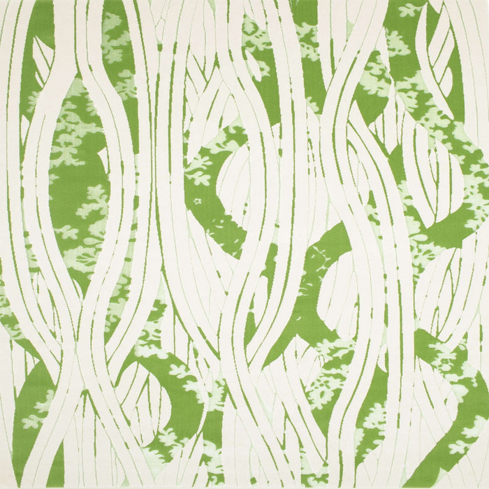 Sideview of Machine Washable Contemporary Green Rug, wshcon258