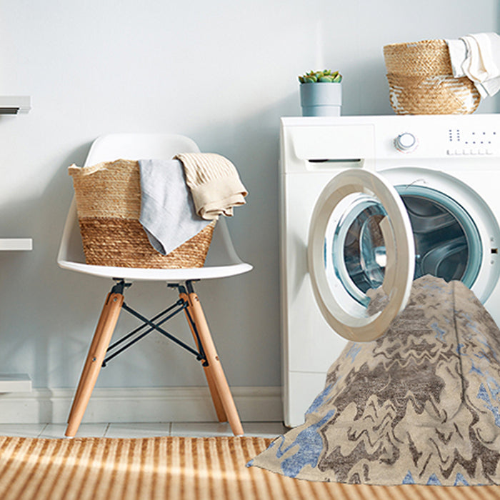 Machine Washable Contemporary Camel Brown Rug in a Washing Machine, wshcon2592
