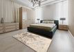 Machine Washable Contemporary Camel Brown Rug in a Bedroom, wshcon2592