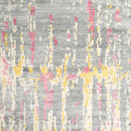 Square Contemporary Tan Brown Gold Modern Rug, con2595