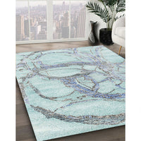 Contemporary Powder Blue Modern Rug, con2596