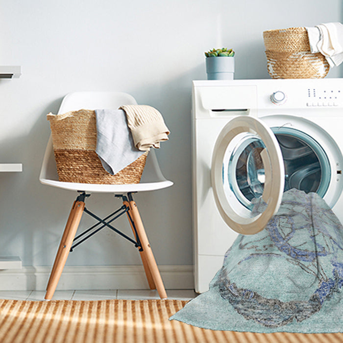 Machine Washable Contemporary Powder Blue Rug in a Washing Machine, wshcon2596