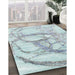 Contemporary Powder Blue Modern Rug in Family Room, con2596