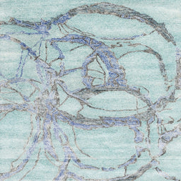 Sideview of Machine Washable Contemporary Powder Blue Rug, wshcon2596