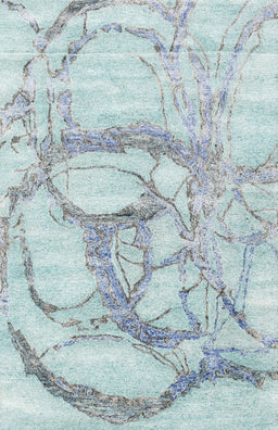 Machine Washable Contemporary Powder Blue Rug, wshcon2596