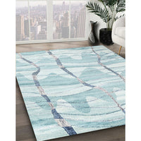 Contemporary Pale Blue Modern Rug, con2601