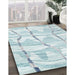 Contemporary Pale Blue Modern Rug in Family Room, con2601