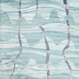 Square Contemporary Pale Blue Modern Rug, con2601