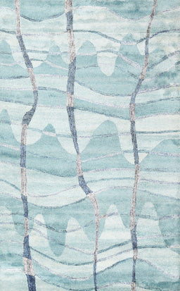 Contemporary Pale Blue Modern Rug, con2601