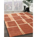 Contemporary Orange Red Modern Rug in Family Room, con2604