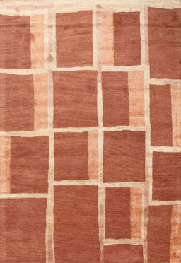 Contemporary Orange Red Modern Rug, con2604