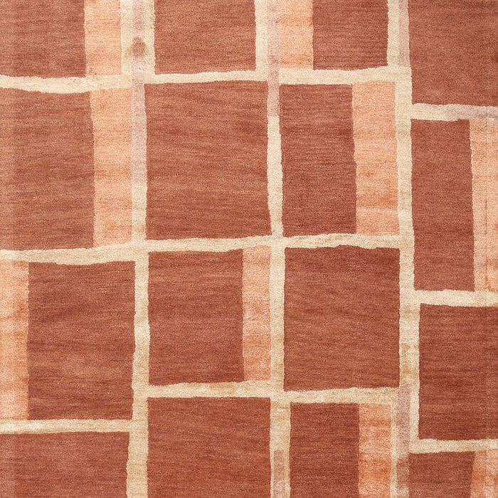 Contemporary Orange Red Modern Rug, con2604