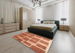 Machine Washable Contemporary Orange Red Rug in a Bedroom, wshcon2604