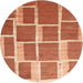 Sideview of Contemporary Orange Red Modern Rug, con2604