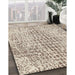 Contemporary Dark Almond Brown Modern Rug in Family Room, con2605