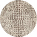 Sideview of Contemporary Dark Almond Brown Modern Rug, con2605