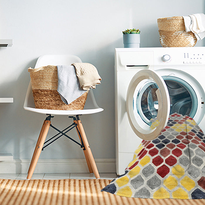 Machine Washable Contemporary Cherry Red Rug in a Washing Machine, wshcon2606