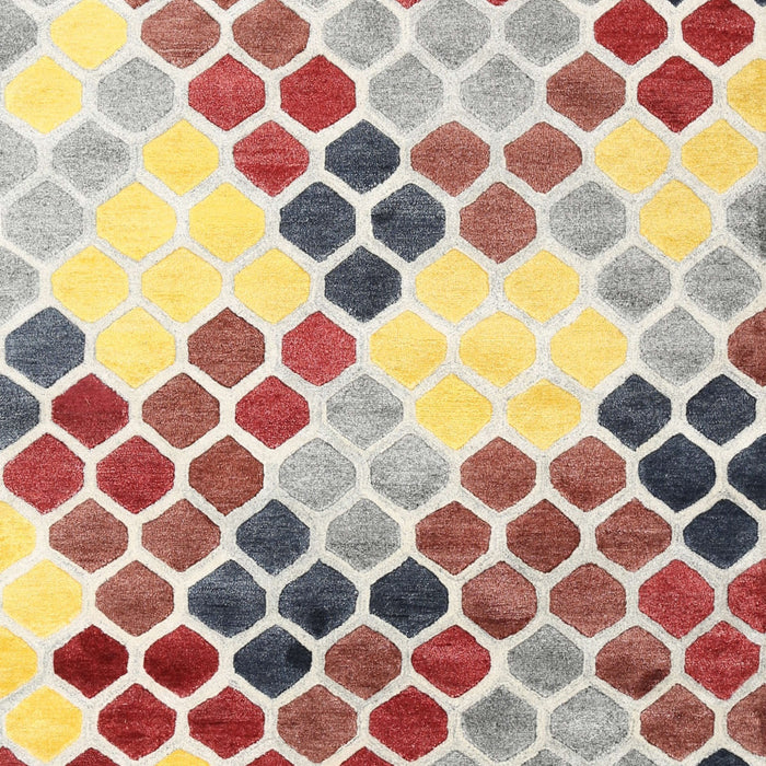 Machine Washable Contemporary Cherry Red Rug, wshcon2606