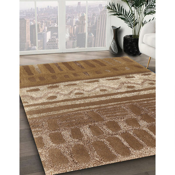 Machine Washable Contemporary Saddle Brown Rug in a Family Room, wshcon2609