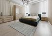 Contemporary Dark Gray Modern Rug in a Bedroom, con2610