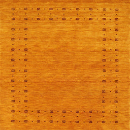 Square Contemporary Orange Red Modern Rug, con2614