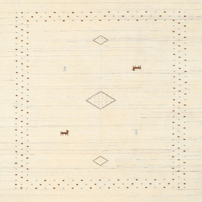 Sideview of Machine Washable Contemporary Navajo White Rug, wshcon2617