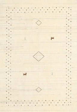 Contemporary Navajo White Gold Solid Rug, con2617