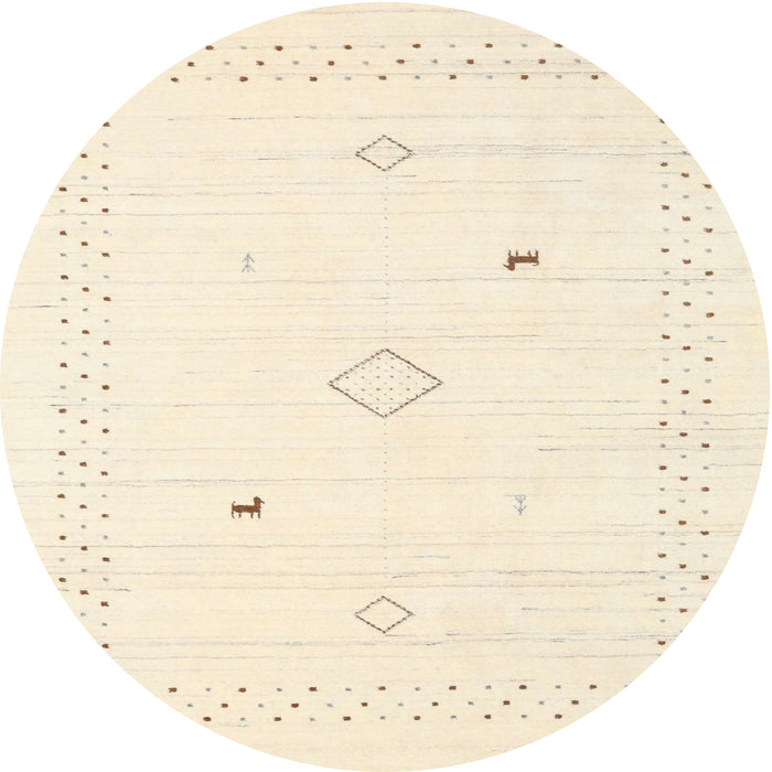 Square Machine Washable Contemporary Navajo White Rug, wshcon2617
