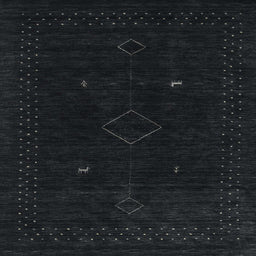 Square Contemporary Gunmetal Green Modern Rug, con2618