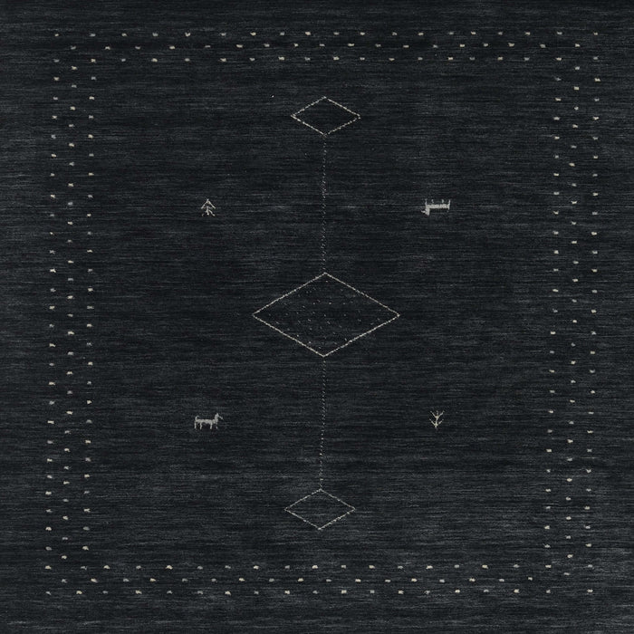 Sideview of Machine Washable Contemporary Gunmetal Green Rug, wshcon2618