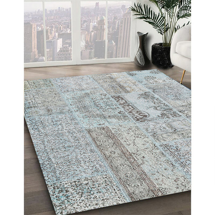 Machine Washable Contemporary Gunmetal Gray Rug in a Family Room, wshcon2621