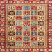 Sideview of Machine Washable Contemporary Red Rug, wshcon2622