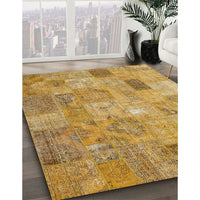 Contemporary Sedona Brown Patchwork Rug, con2625