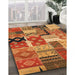 Machine Washable Contemporary Orange Rug in a Family Room, wshcon2626