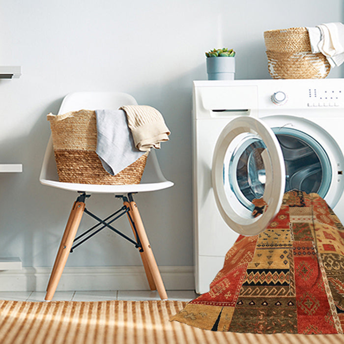 Machine Washable Contemporary Orange Rug in a Washing Machine, wshcon2626