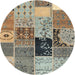 Square Machine Washable Contemporary Brown Rug, wshcon2627