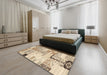 Machine Washable Contemporary Khaki Gold Rug in a Bedroom, wshcon2628