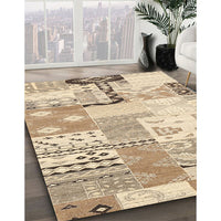 Contemporary Khaki Gold Southwestern Rug, con2628