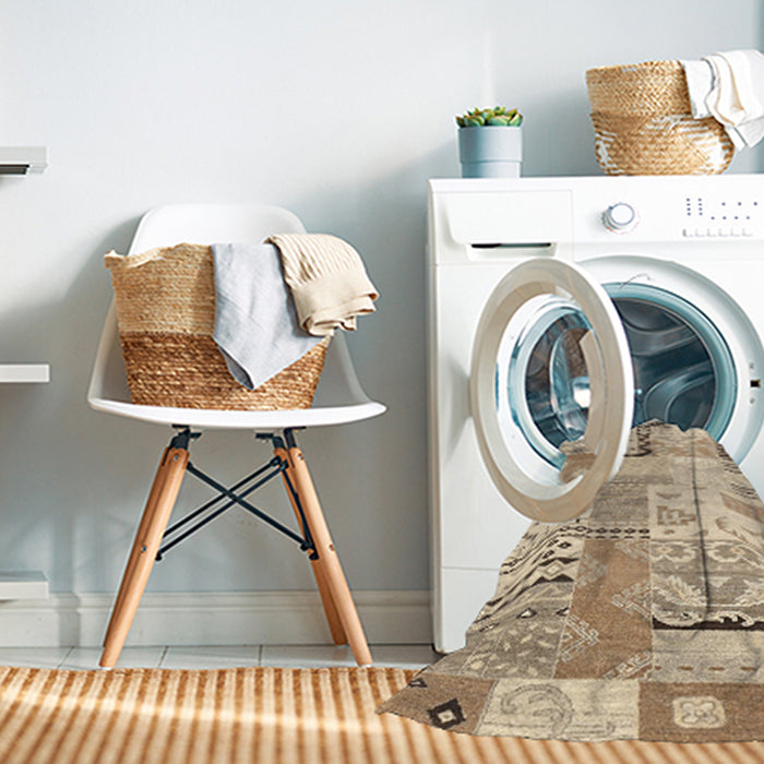 Machine Washable Contemporary Khaki Gold Rug in a Washing Machine, wshcon2628