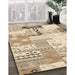 Contemporary Khaki Gold Southwestern Rug in Family Room, con2628