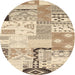 Square Machine Washable Contemporary Khaki Gold Rug, wshcon2628