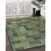 Machine Washable Contemporary Khaki Green Rug in a Family Room, wshcon2629