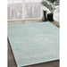 Contemporary Light Steel Blue Modern Rug in Family Room, con262