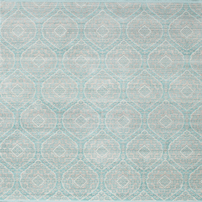 Square Contemporary Light Steel Blue Modern Rug, con262