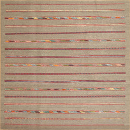 Square Contemporary Rust Pink Modern Rug, con2631