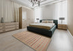 Contemporary Rust Pink Modern Rug in a Bedroom, con2631